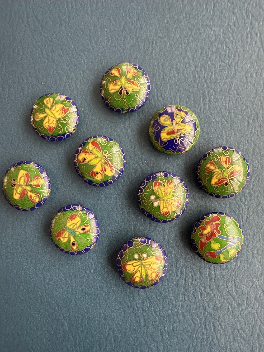 Vintage Cloisonné Butterfly Beads